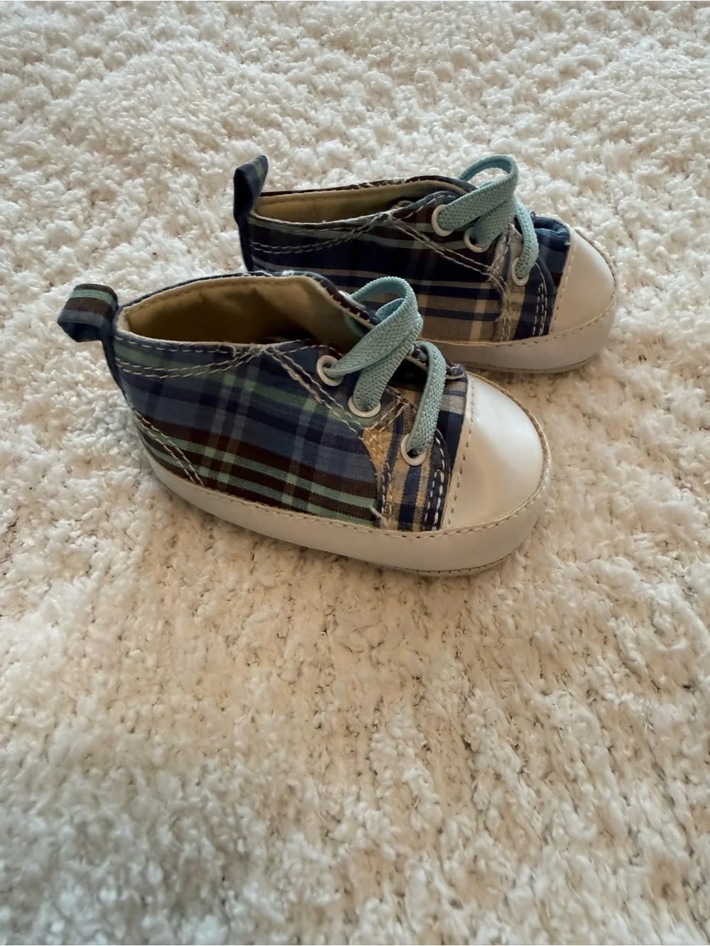 GAP Navy Slip-On & Plaid Baby Shoe Set with Light Gray Pair